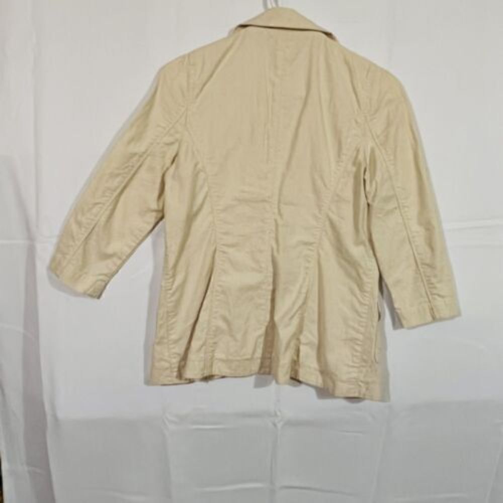 Vintage RARE Diesel Womens Beige Jacket Blazer 3/4 Sleeve Cotton Hemp Blend Y2K - Picture 8 of 13